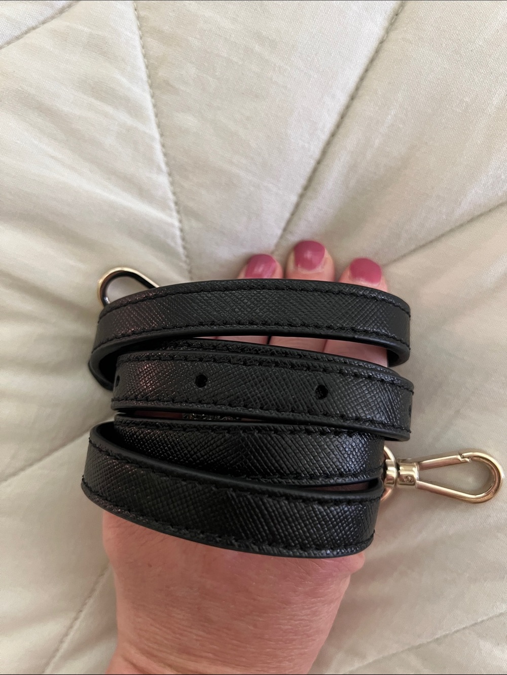 Kate Spade Black Saffiano Leather Gold Hardware Replacement Strap Authentic - Picture 14 of 16